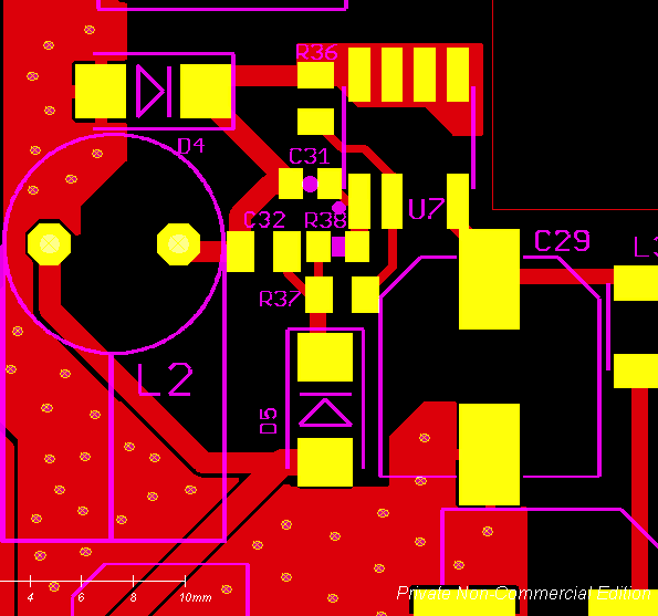 PCB copper layout detail in EDA software