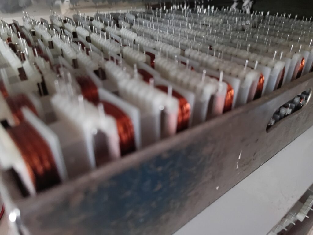 Wound bobbins ready for core assembly